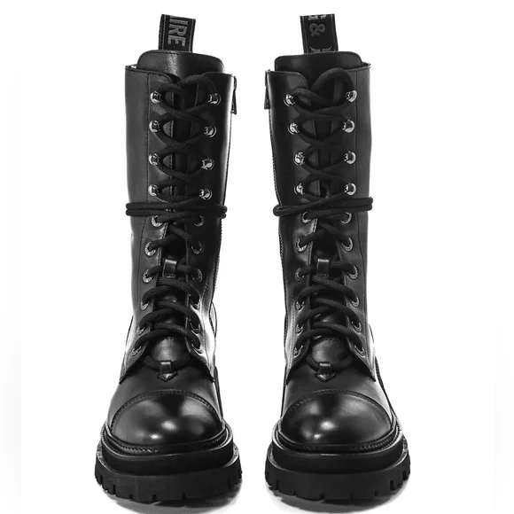 Zadig & Voltaire Women's Ride Block Heel High Ankle Boots size 39 (US 8) Black - Picture 3 of 14